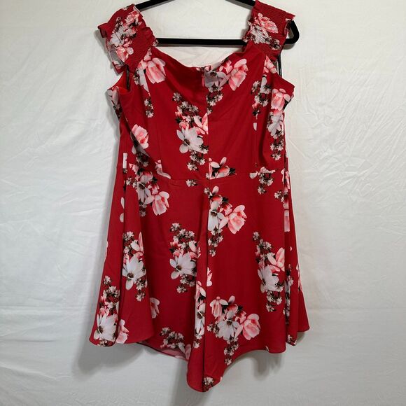 City Chic Off The Shoulder Romper Lined Cherry Blossoms Plus Size 16 Floral - Picture 3 of 4